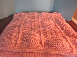 Handmade Crocheted Doll Baby Blanket Lap Sitter Light Pink 36X36&quot; - £28.77 GBP