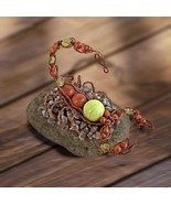 Scorpion figure on rock, gemstone, copper wire, zodiac gift, handmade. n... - $708.01 MXN