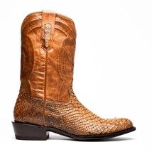 KANSAS Genuine Snake Skin Cowboy Boot from the Western Collection Cognac image 9