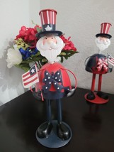  Patriotic 4th of July Metal Bobble Head Uncle Sam Tabletop Sign Decor 11&quot; - £24.04 GBP