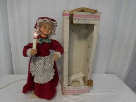 Mrs.Santa Claus Animated Holiday Decoration 24&quot; Tall Lighted Candle Original Box - £32.56 GBP