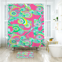 Lilly Pulitzer 3 Shower Curtain Bath Mat Bathroom Waterproof Decorative Bathtube - $22.99+