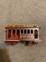 Vintage San Francisco Cable Car Music Box Powell &amp; Hyde Sts Wooden Trolley Train - £14.85 GBP