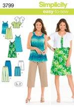 Simplicity Easy To Sew Women&#39;s Dress, Tunic, Cropped Pants, City Shorts,... - $21.49
