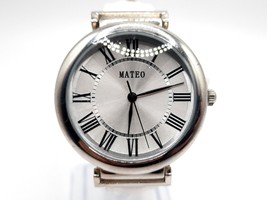Mateo 37mm Quartz Watch Women New Battery Silver Roman Numerals Dial Whi... - £15.72 GBP