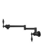 Wall Mount Kitchen Sink Single Hole Pot Filler Folding Faucet Black New - $2,280.63 MXN