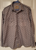 Western Pearl Snap Paisley Gray XL Long Sleeve Shirt Rafter C Cowboy Collection - $19.40