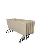Flip Top Mobile Training Table 30&quot;x72&quot; Beige Laminate Nesting Table on W... - $210.50 CAD