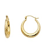 14 Yellow or 14K White Gold 20mm Diamond Cut Hoop Earrings - $272.16 CAD