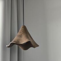 Handmade Wooden Pendant Light, Wavy Edge Rustic Chandelier, Unique handm... - $140.00