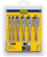 NEW IRWIN 88886 6 PIECE WOOD BORING SPADE DRILL BIT SET SPEEDBORE 2000 5... - $31.99