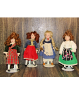 4 Vintage 1980&#39;s Danbury Mint Dolls Around the World 9&quot; Collectibles Rep... - £21.01 GBP