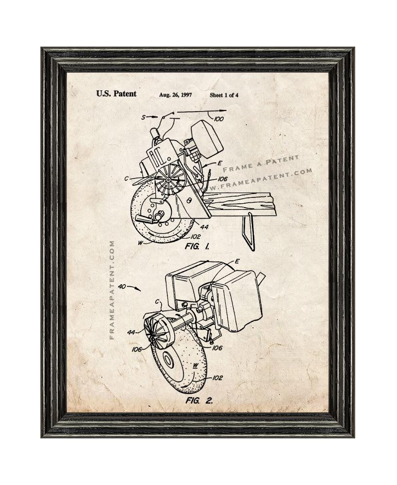 Goped Liquimatic Torque Convertor Patent Print Old Look with Black Wood Frame