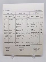 Strat-O-Matic Football Blank Quarterback Card Large Format Original - £10.19 GBP