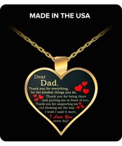 Heart Necklace Father&#39;s Day Gift for Dad from Kids I Love You Everyday -N397 - £27.93 GBP+