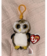 NWT TY Beanie Boos OWLIVER Key Backpack Clip 4&quot; Plush Gold Glitter Eyes ... - £7.17 GBP
