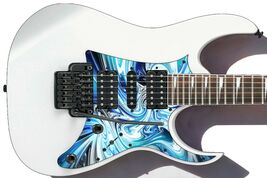 Pickguard Headstock Tremolo Skin Wrap Reskin for Guitars -Black Blue Swi... - $27.99