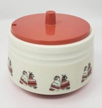 Vintage Taiki fine plastic native american motif dish with lid U133 - £23.91 GBP