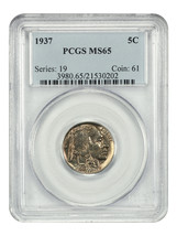 1937 5C PCGS MS65 - $56.02