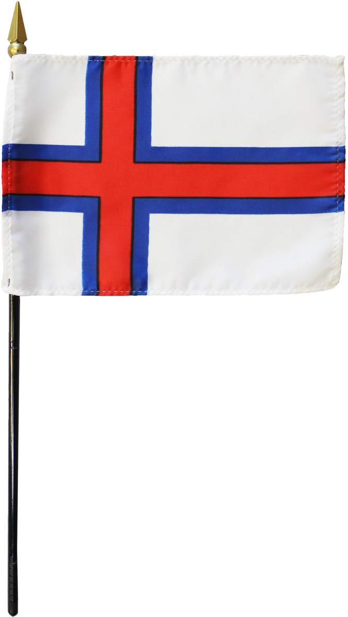 Faroe Islands - 4&quot;X6&quot; Stick Flag - $2.82