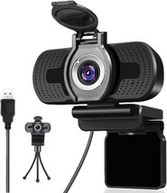 Webcam HD 1080P Webcam with Microphone USB Webcam Play and Plug Streaming Webcam - £37.28 GBP