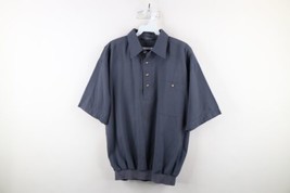 Vintage 90s Streetwear Mens M Distressed Collared Pullover Polo Shirt Steel Blue - £31.34 GBP