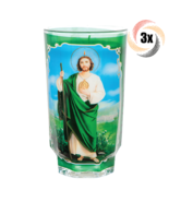 3x Cups Candle Saint Judas Design Glass Candle | Long Burntime | Fast Sh... - $40.04 CAD