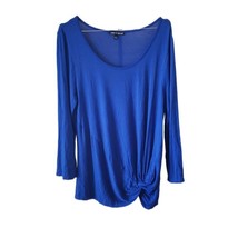 Cable &amp; Gauge Blue Long Sleeve Top with Ruched Bottom - £7.61 GBP