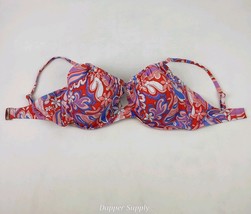 Shade &amp; Shore Floral 38DD Bikini Top Floral Red Blue Pink  - $18.80