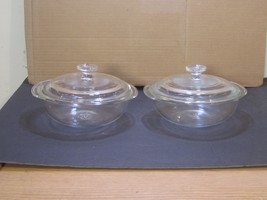 Two (2) PYREX  Bowls 1 1/2 QT #023 Casserole / Baking Dish w/ Lids - $45.54