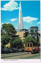 Postcard Transamerica Building Cable Car City Of Ups &amp; Downs San Francisco - £3.09 GBP