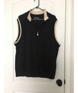 Pebble Beach Men&#39;s 1/4 Zip Sweat Vest Pullover Golf Size Large Multi-Color - $55.92 CAD