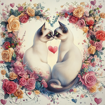  VALENTINE CATS Clip Art 100 PNG Digital Download Bundle VOL 3 - $2.99