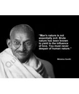 MAHATMA GANDHI &quot;MAN&#39;S NATURE IS NOT ESSENTIALLY...&quot; QUOTE PHOTO VARIOUS ... - $88.91 MXN+