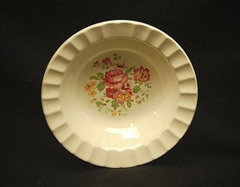 Old Vintage Edwin Knowles 5-1/2&quot; Fruit Dessert Bowl Floral Center w Fluted Edge - £7.11 GBP