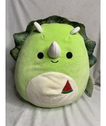 KellyToy Squishmallow TRISTAN the Triceratops Large 19&quot; Green Dinosaur NWT - £31.14 GBP