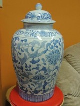 Chinese 17&quot; Vase / Jar w/ lid Qing Qianlong drilled for lamp Antique 19th / 20th - £70.77 GBP