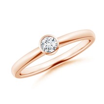 ANGARA Lab-Grown Ct 0.16 Solitaire Diamond Stackable Ring in 14K Solid Gold - £395.62 GBP