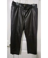 Ralph Lauren Women’s 100% Leather Pants Dark Brown Lined No Size Tag 14?... - $116.62 CAD