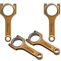 4pcs Titanizing H-Beam Connecting Rods+Bolts for Honda Civic CRX D16 D16A1 D16A3 - £263.88 GBP