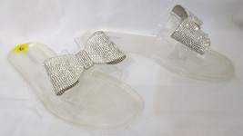 Steve Madden Waller clear jelly sandals with RHINESTONES/bow.. Size 9M - £27.52 GBP