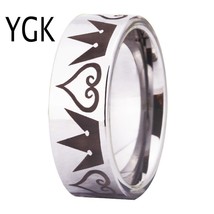 Men&#39;s Classic Wedding Band Ring for Women Engagement Tungsten Ring Kingdom Heart - £30.94 GBP