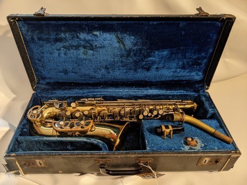 Vintage Evette Schaeffer Paris France Saxophone Étui Bouche Pièce Perle ... - $511.27