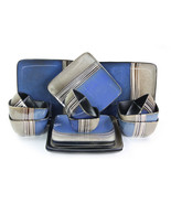 Elama Uptown Loft 16 Piece Double Bowl Stoneware Dinnerware Set with Ser... - $2,487.42 MXN