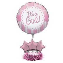 It&#39;s a Girl Baby Shower Balloon Centerpiece Kit 18&quot; Top 6&quot; Base Girl Decorations - £22.13 GBP