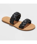A New Day Women&#39;s Lucy Braided Slide Sandals Size 10 Black New - $16.44