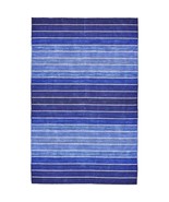 8&#39; x 11&#39; Striped Hand-Tufted Wool/Cotton Blue Area Rug - $590.49