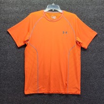 Under Armour Orange Men&#39;s Sz L Short Sleeve Tech Shirt Vented Hi-Vis - £10.83 GBP
