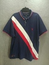 US POLO Assn USPA Pony Stripe Colorblock Diagonal Shirt Tennis sz XL - £31.66 GBP