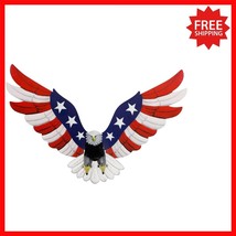 Handcrafted Eagle Wall Sculpture 23.6&quot; x 14&quot; Art for 4th of July Celebra... - $669.77 MXN